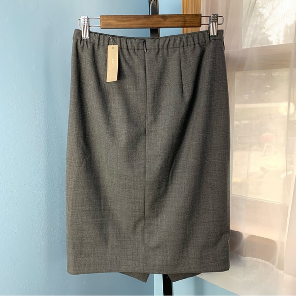 NWT J. Crew 365 Grey Asymmetrical Pencil Skirt in Everyday Wool - Picture 4 of 6